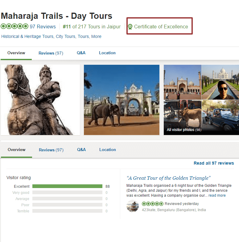 Maharaja Trails Tripadvisor Listing